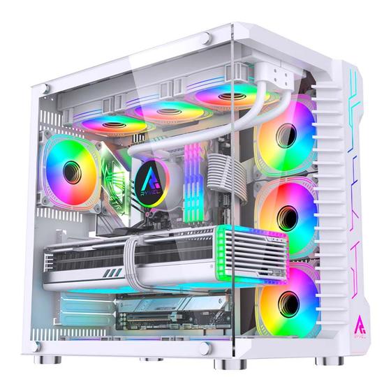 Imagem de Gabinete gamer ryvel cube white ry-gb-cb-wt