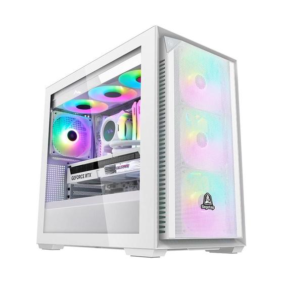 Gabinete Gamer Segotep Gank 360 APE, Mid Tower, RGB, ATX, Lateral em vidro, branco - SEG-CASE-GANK360W-WW Menor preço em Gabinete Gamer Segotep Gank 360 APE, Mid Tower, RGB, ATX, Lateral em vidro, branco - SEG-CASE-GANK360W-WW