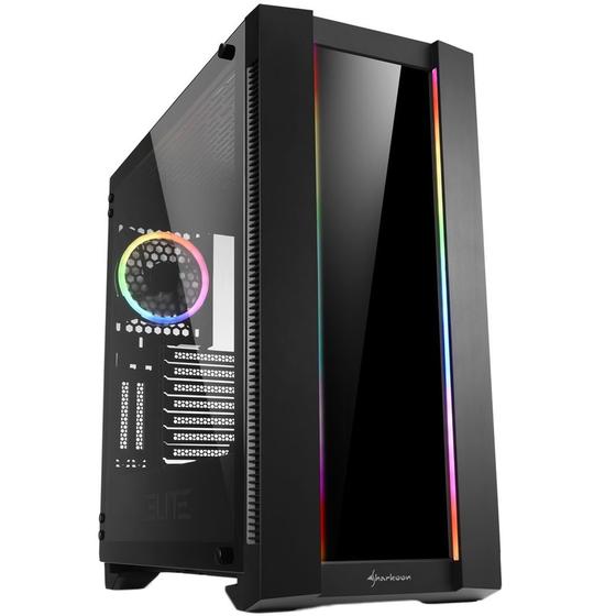 Gabinete Gamer Sharkoon Elite Shark CA200G, ATX, RGB, com FAN, Lateral e Frontal Vidro Menor preço em Gabinete Gamer Sharkoon Elite Shark CA200G, ATX, RGB, com FAN, Lateral e Frontal Vidro