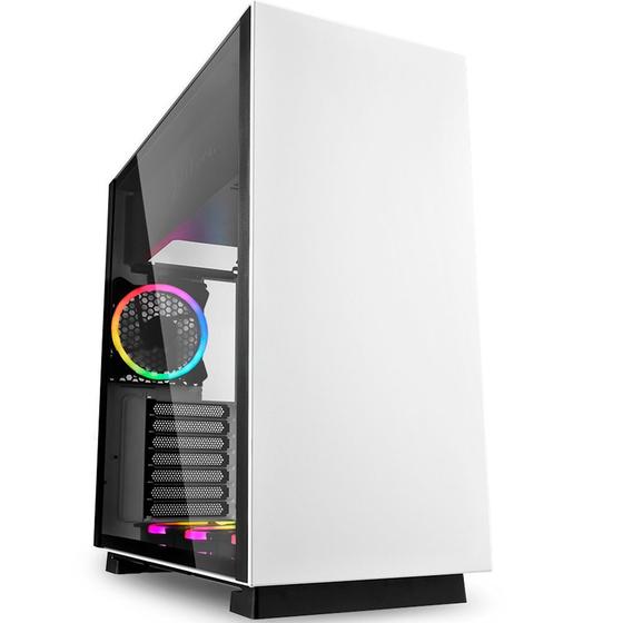 Gabinete Gamer Sharkoon Pure Steel White RGB, ATX, com FAN, Lateral Vidro, Branco Menor preço em Gabinete Gamer Sharkoon Pure Steel White RGB, ATX, com FAN, Lateral Vidro, Branco