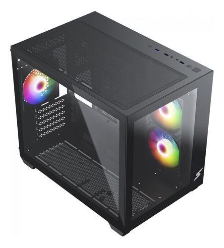 Gabinete Gamer SuperFrame Box, Mid Tower, Vidro Temperado, M-ATX, Black, Sem Fonte, Sem Fan Menor preço em Gabinete Gamer SuperFrame Box, Mid Tower, Vidro Temperado, M-ATX, Black, Sem Fonte, Sem Fan
