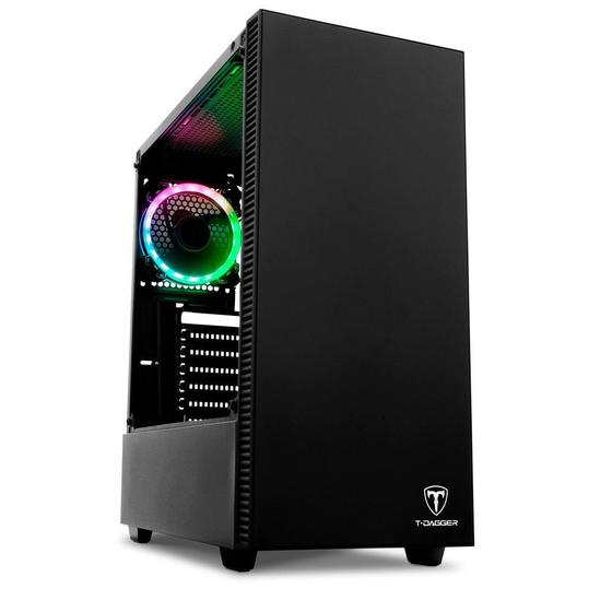 Imagem de Gabinete Gamer T-Dagger Cube Black, Mid Tower, Lateral em Vidro, Preto  - T-TGC305B