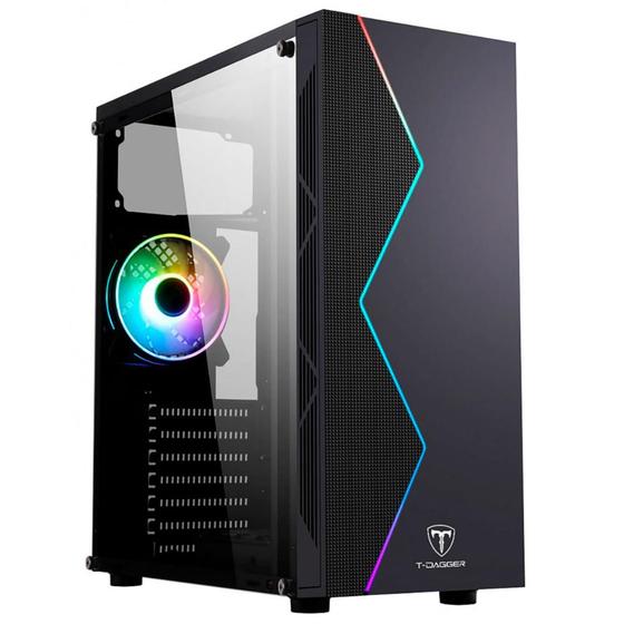 Gabinete Gamer T Dagger TGC P B Lateral em Acrílico Frontal RGB USB Gabinete Gamer