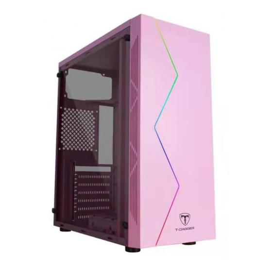 Gabinete Gamer T-Dagger TGC-P03P Mid Tower Rosa Led RGB Menor preço em Gabinete Gamer T-Dagger TGC-P03P Mid Tower Rosa Led RGB