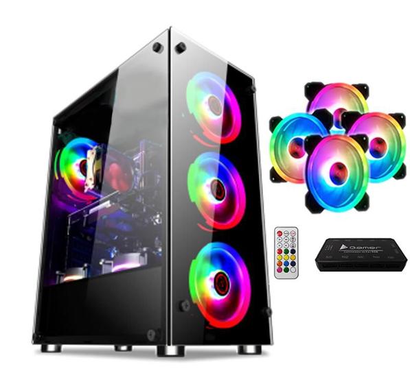 Imagem de Gabinete gamer vidro usb3.0 xway 01150 4xfans c/controladora