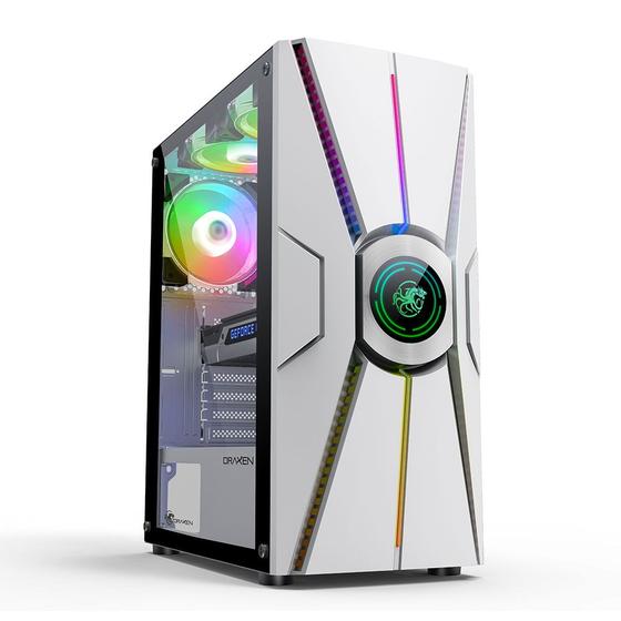Gabinete Gamer Wahid com Vidro Temperado Branco - DRAXEN é boa?