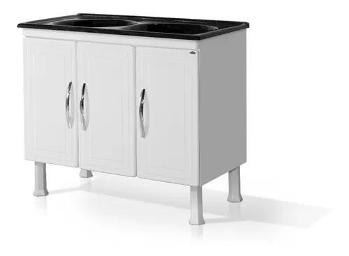 Gabinete Lavanderia 3 Portas 100% Em Aço P/ 2 Cubas S/ Tanque -Marroart Menor preço em Gabinete Lavanderia 3 Portas 100% Em Aço P/ 2 Cubas S/ Tanque -Marroart