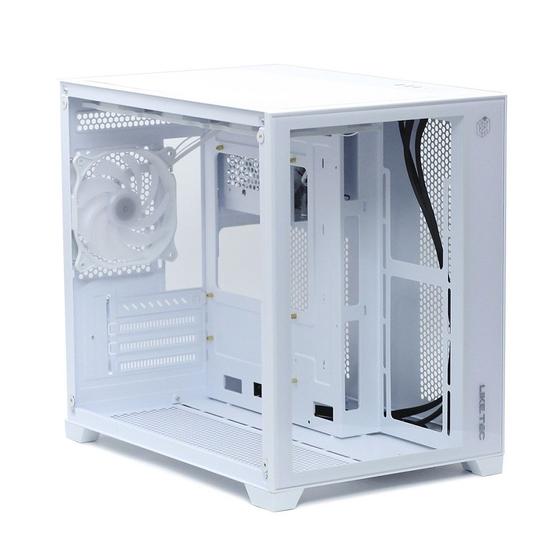 Imagem de Gabinete Liketec Cube Kirra Snow RGB 4X Fan 240m Vidro Temperado Micro ATX - Branco