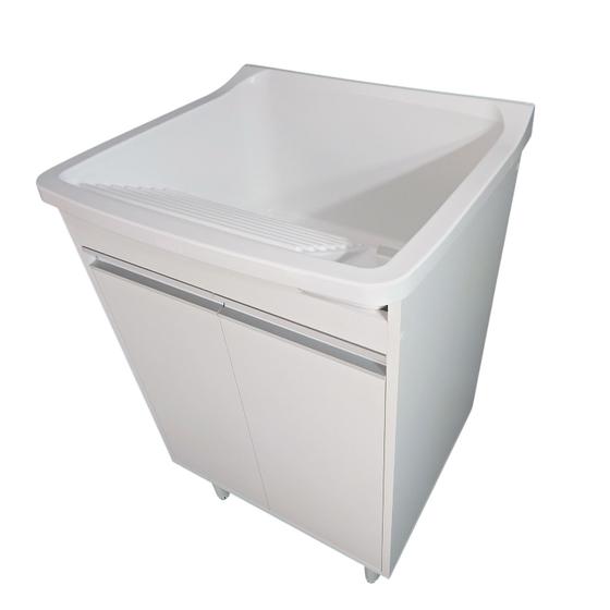 Gabinete Mdf 56cm 2 Portas + Tanque 40 litros Área Serviço/ Lavanderia Menor preço em Gabinete Mdf 56cm 2 Portas + Tanque 40 litros Área Serviço/ Lavanderia