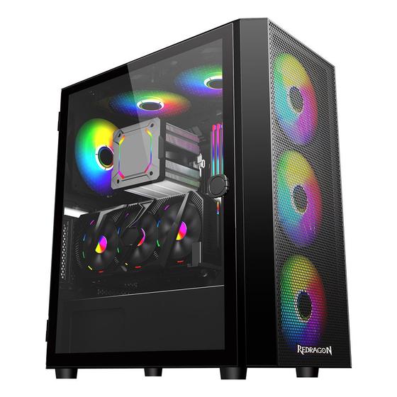 Gabinete mid tower redragon gc-xa211 skyfire - preto Menor preço em Gabinete mid tower redragon gc-xa211 skyfire - preto