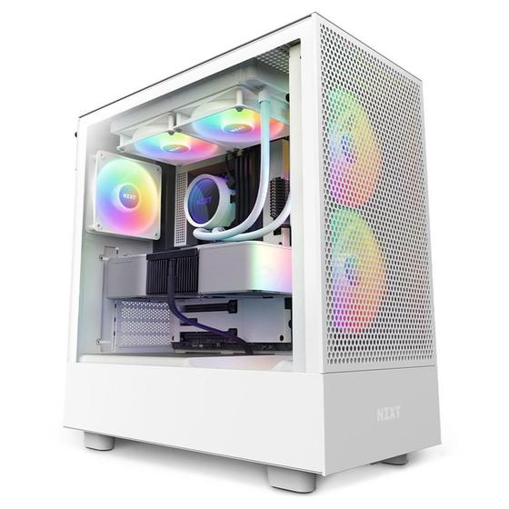 Imagem de Gabinete NZXT H5 Flow RGB Edition, Mid Tower, ATX, Cooler Fan RGB, Branco