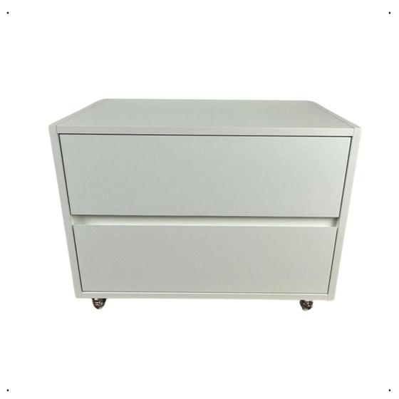 Imagem de Gabinete Organizador 2 Gavetas Para Banheiro Decorativo Com Rodinhas Em Gel 80x40x30cm