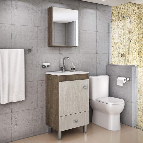 Imagem de Gabinete para Banheiro 1 Porta com Espelheira e Cuba Lyon Gold Gaam Móveis Gaam Móveis