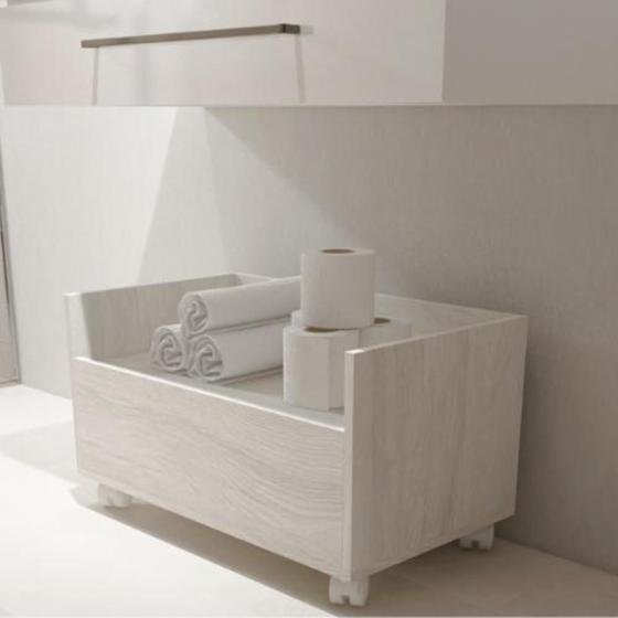 Imagem de Gabinete para Banheiro com Rodinhas e Rodízios 60cm 