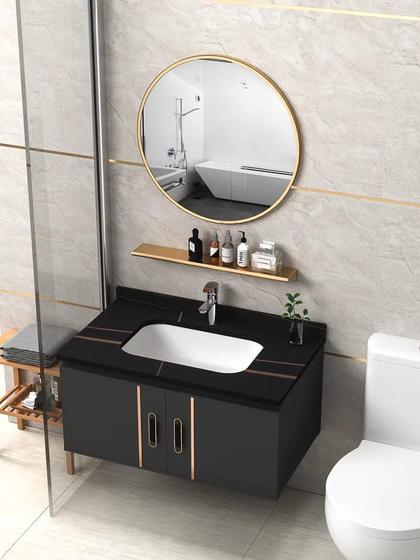 Imagem de Gabinete Para Banheiro Em Aluminio Vulcanizado 70 cm