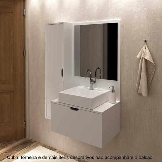 Imagem de Gabinete para Banheiro sem Cuba Suspenso 90cm BN3604 Tecno Mobili