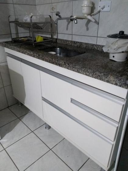 Imagem de Gabinete para pia de cozinha de 150cm com 2 gavetas e 1 gavetão Branco Fosco MDF15mm