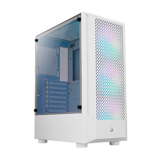 Gabinete rise mode wave white 3 fans - rm-wa-bw-argb Imagem de Gabinete rise mode wave white 3 fans - rm-wa-bw-argb