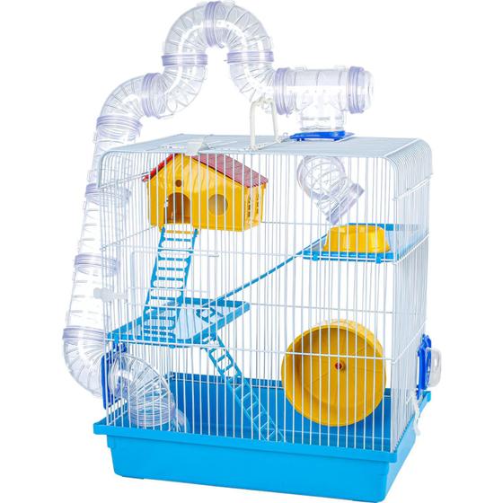 Gaiola Hamster Tubo 3 Andares Com Casa Labirinto Completa Roedores Menor preço em Gaiola Hamster Tubo 3 Andares Com Casa Labirinto Completa Roedores