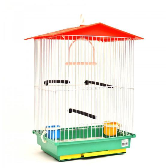 Imagem de Gaiola Para Pássaros Com Teto Plástico Ornamental