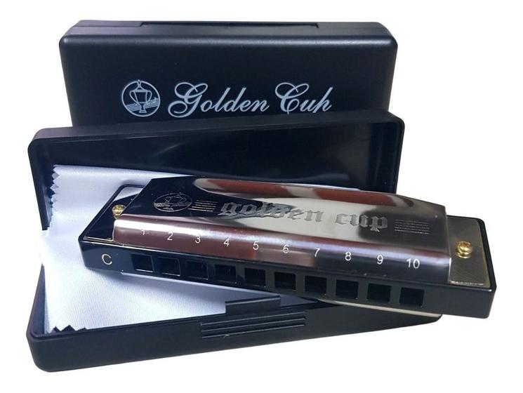 Gaita Cromatica De Boca Harmonica 20 Vozes Em Dó C Envio Já Golden