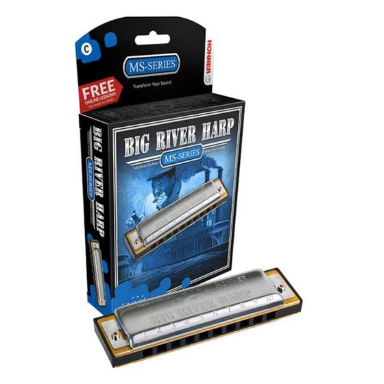 Imagem de Gaita Hohner Big River Harp em C Dó com Estojo MS-Series