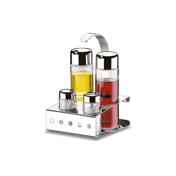Galheteiro Inox 5 peças Parma 1560/100 Menor preço em Galheteiro Inox 5 peças Parma 1560/100