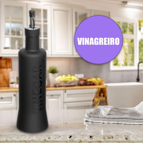 Imagem de Galheteiro Porta Azeite E Porta Vinagre De Vidro Nero Hauskraft 300ml Sem Suporte