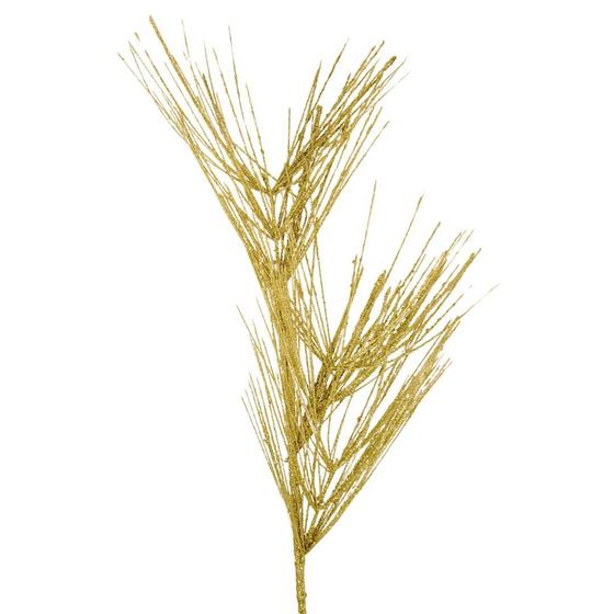 Imagem de Galho Decorativo Natal Espetos Luxo Glitter Dourado 40cm - Bela Flor