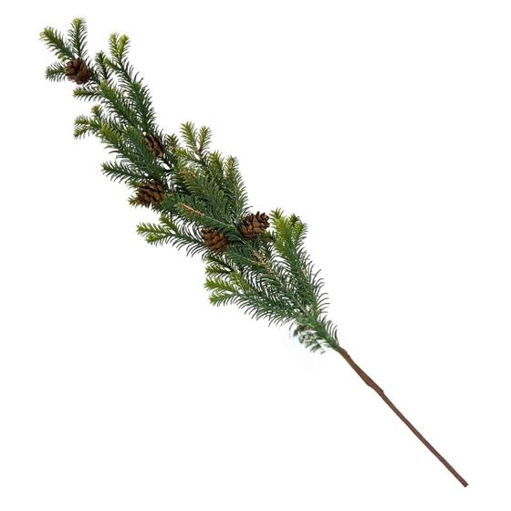 Imagem de Galho Decorativo Natalino com Pinhas 87cm Enfeite p/ Árvore Tok da Casa