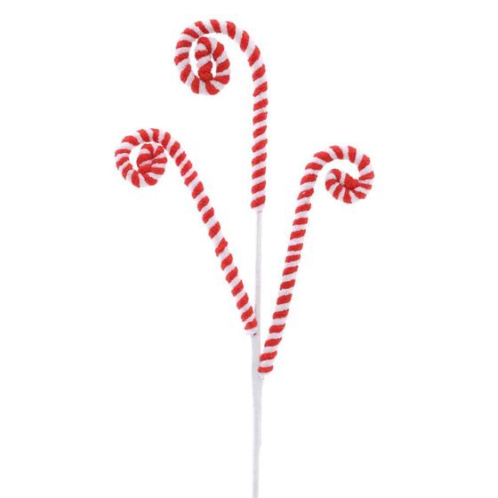 Imagem de Galho Decortivo Candy Cane Vrm/Bco 51cm C/1Un 1020316