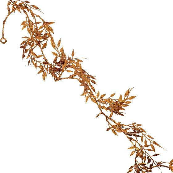 Galho Folhagem Ramificado Glitter Bronze Natal 1,75 metros - Art Christmas Imagem de Galho Folhagem Ramificado Glitter Bronze Natal 1,75 metros - Art Christmas