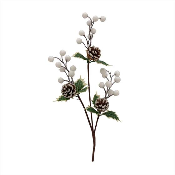 Galho Nevado com Pinha Pick Enfeite Decoração Natalina 60cm - Toda Treco Imagem de Galho Nevado com Pinha Pick Enfeite Decoração Natalina 60cm
