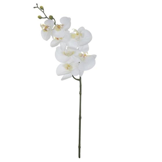 Imagem de Galho Orquídea Phalaenopsis Branca Artificial - Flor arte