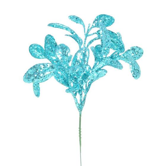 Imagem de Galhos Curtos - Folhas de Glitter - Azul - 1 unidade - Cromus - Rizzo