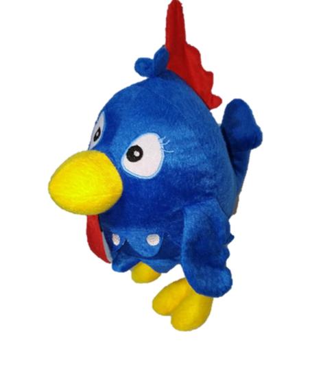 Imagem de Galinha Azul De Pelúcia Macia Olhos Bordados