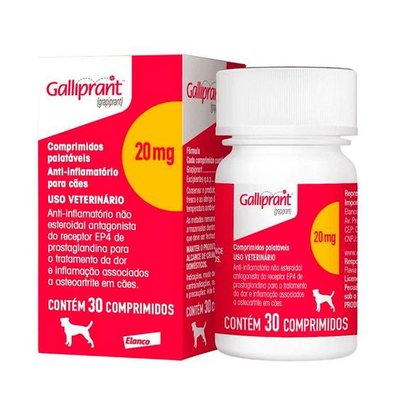 Imagem de Galliprant Anti-Inflamatório 20mg Elanco C/30 Comprimidos