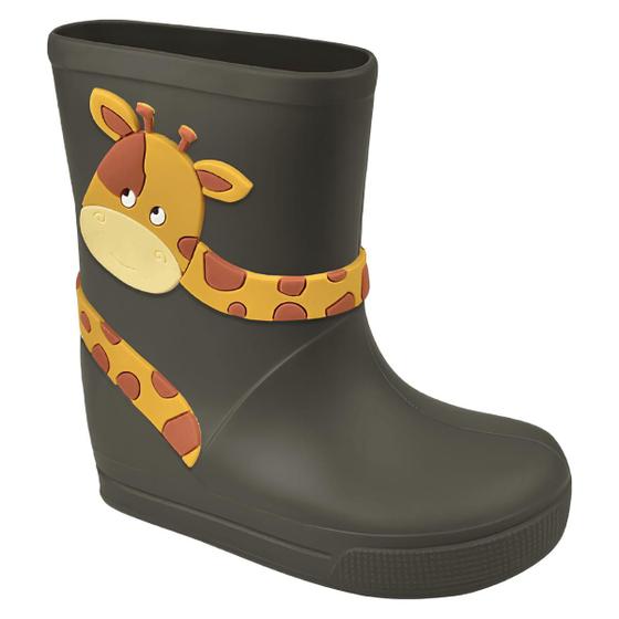 Imagem de Galocha Coturno Boot Bota Infantil Luelua Não Molha Super Confortável Detalhe em 3D Girafa Personagem Desenho Delicado