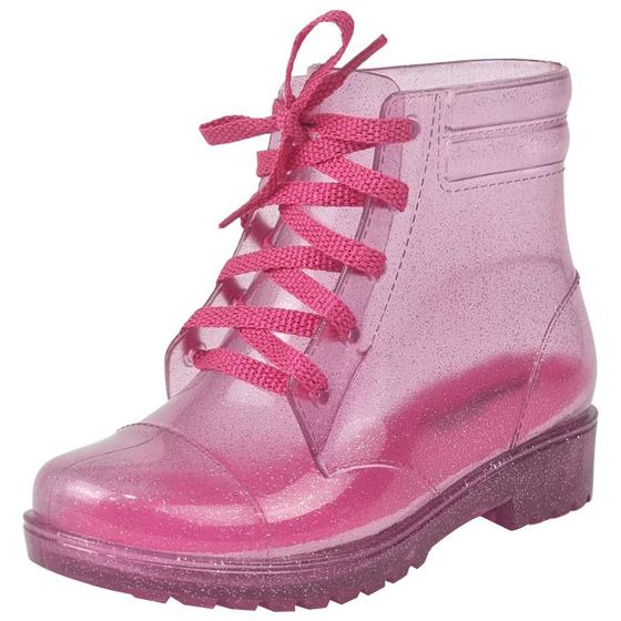 Imagem de Galocha Coturno Tratorada Dance Baby - Glitter Rosa Transparente