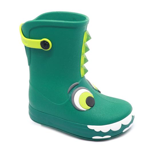 Imagem de Galocha Infantil Masculina e Feminina Plugt Verde com Jacaré, Macia e Segura para Chuva