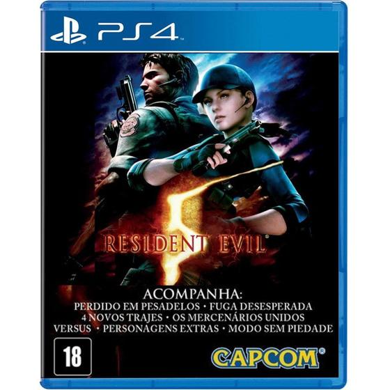 Imagem de Game Resident Evil 5 PS4 Mídia Física Edição Completa Playstation 4