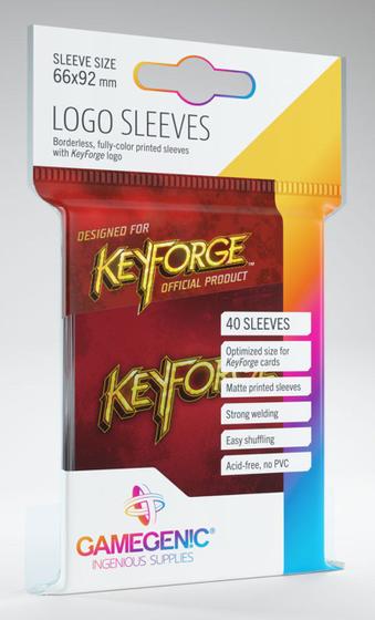 Imagem de Gamegenic Keyforge Logo Sleeves Vermelho 66x92mm - 40 Unid