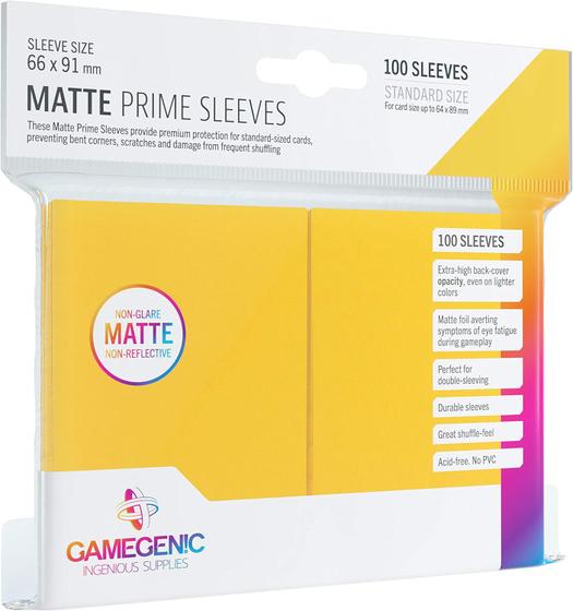 Imagem de Gamegenic Matte Prime Sleeves Amarelo 66x91mm - 100 Unidades