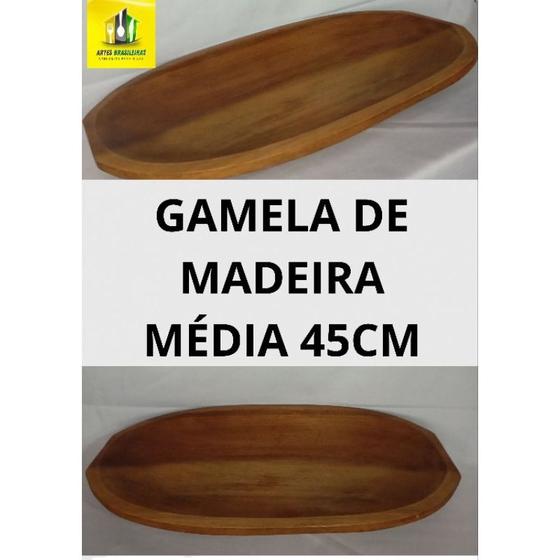 Gamela Grande De Madeira Rustica Fruteira Artesanal De Mesa Gamela Grande 52cm Ou Media 45cm