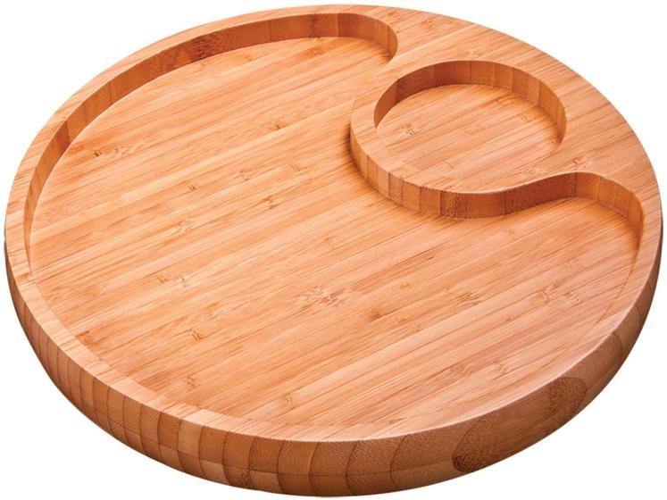 Imagem de Gamela Oval em Bambu com 2 Divisórias - Mor 3364