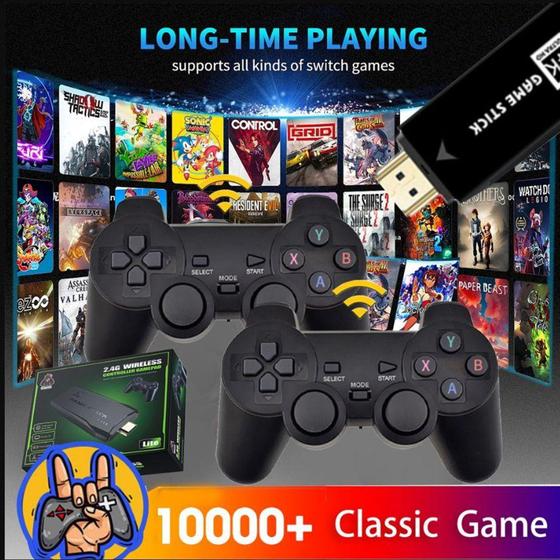 Gamer Stick retrô 4k portátil console mais 02 Controles 64 GIGA MEMÓRIA PRONTA ENTREGA Game