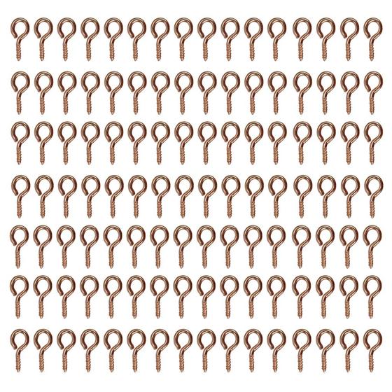 Imagem de Gancho Com Rosca Mini Pitão 9mm Rose Gold Para Bijuteria Com 500 Peças