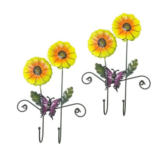 Imagem de Gancho de Metal Duplo Para Bone Chapeu Bolsa  Enfeite Flor Amarela Pendura Com 2 (pt-c-g)