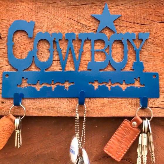 Imagem de Gancho De Metal Triplo Importado Azul Cowboy