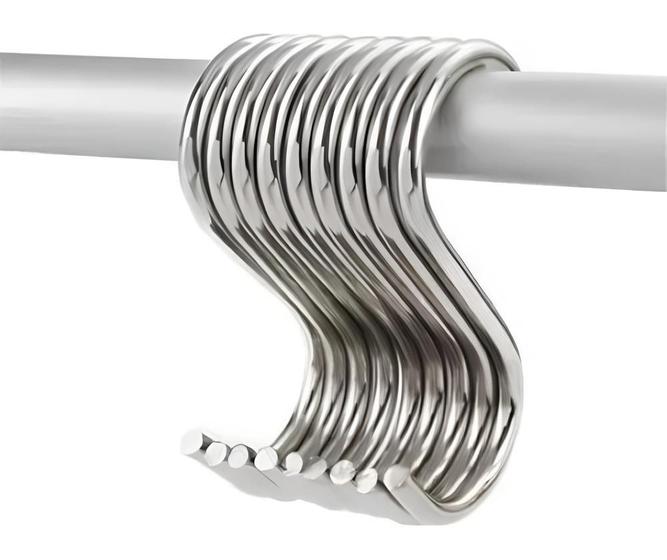 Imagem de Gancho De S 1 C Inox Picelli Para Açougue e Frigorífico Com 12 Unidades e Capacidade de 20 Kg